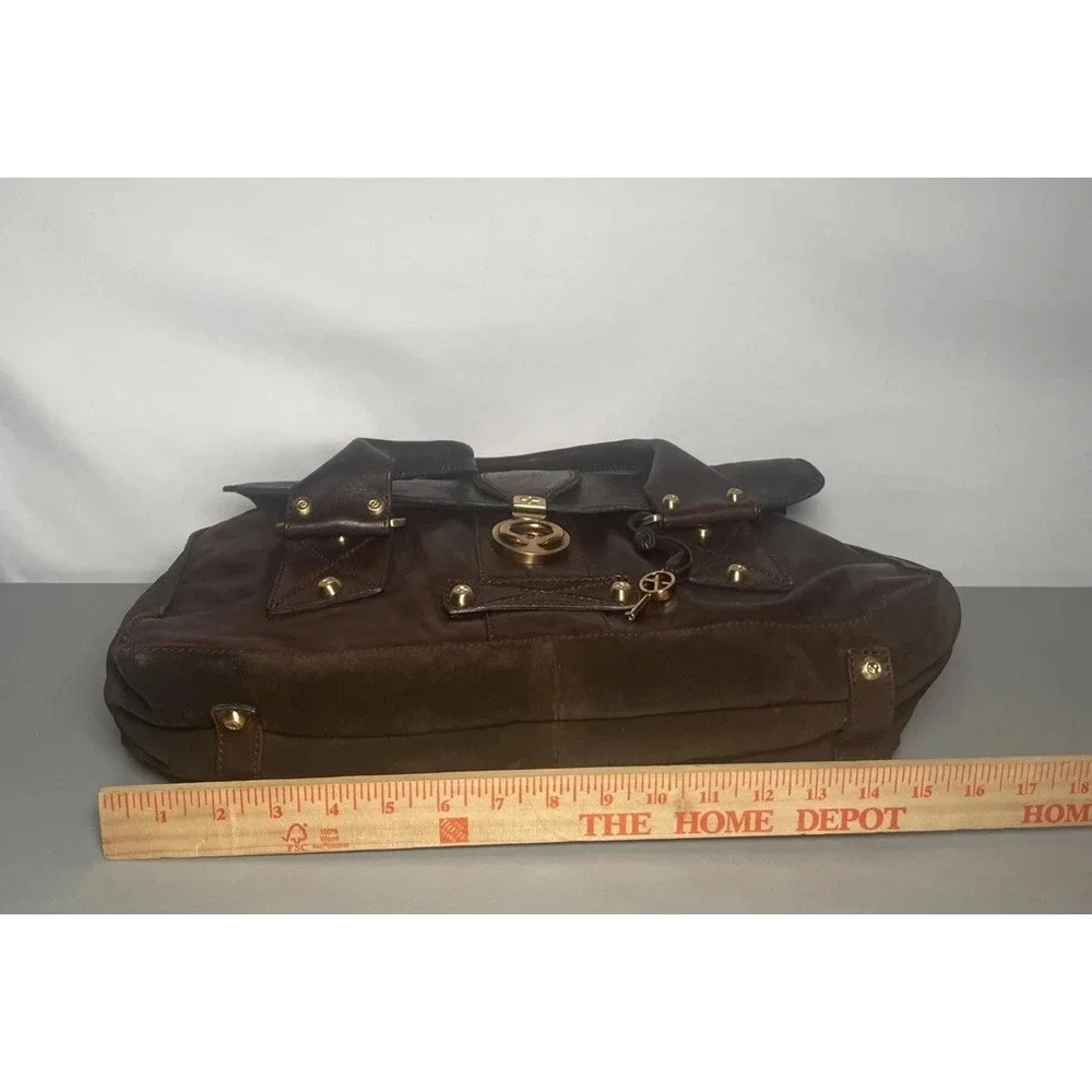 FRANCESCO BIASIA Large Leather Suede Handbag